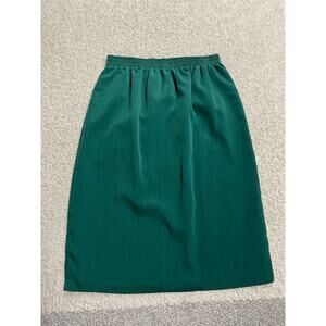 VTG Susan Graver Studio Womens Sz M Pull On Pencil Skirt Emerald Green USA Made